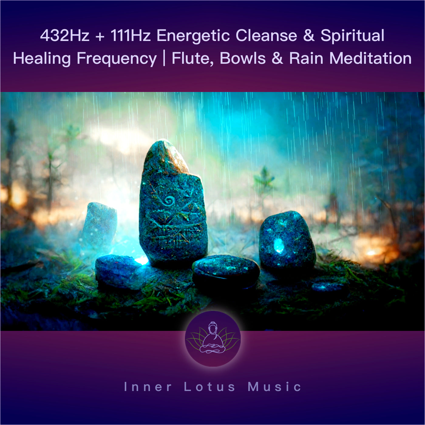 432Hz + 111Hz Energetic Cleanse & Spiritual Healing Frequency | Flute, Bowls & Rain Meditation Music