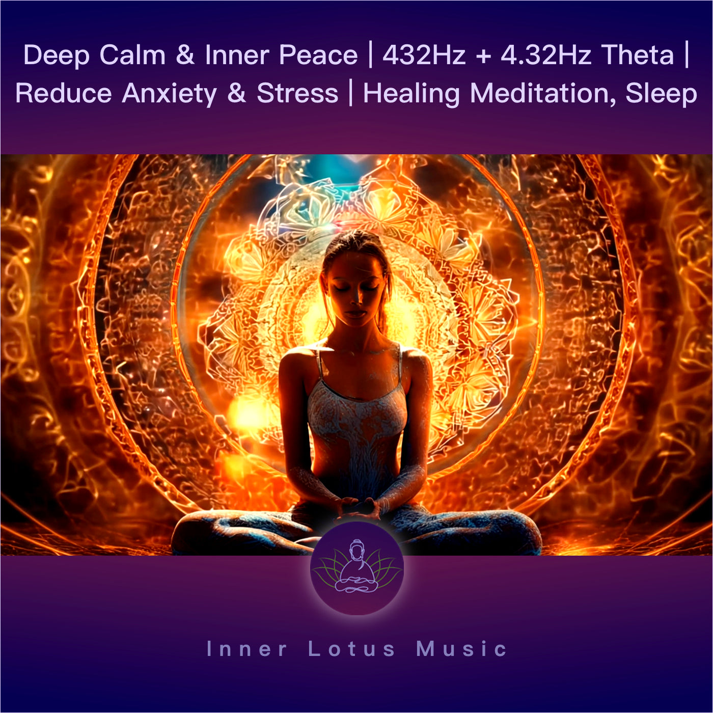 Deep Calm & Inner Peace | 432Hz + 4.32Hz Theta | Reduce Anxiety & Stress | Healing Meditation, Sleep