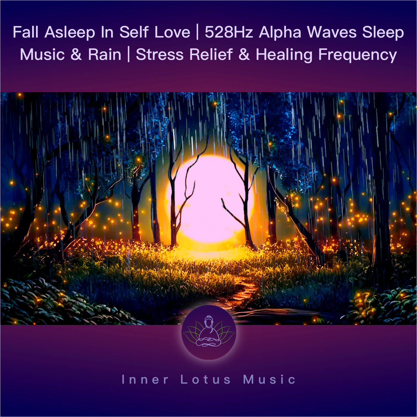 Fall Asleep In Self Love | 528Hz Alpha Waves Sleep Music & Rain | Stress Relief & Healing Frequency